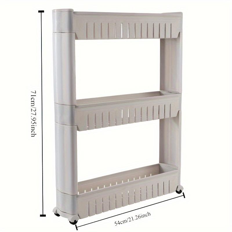 3-tier Ultra-thin Refrigerator Edge Shelf - Independent Storage Rack for Bathroom, Kitchen, Living Room