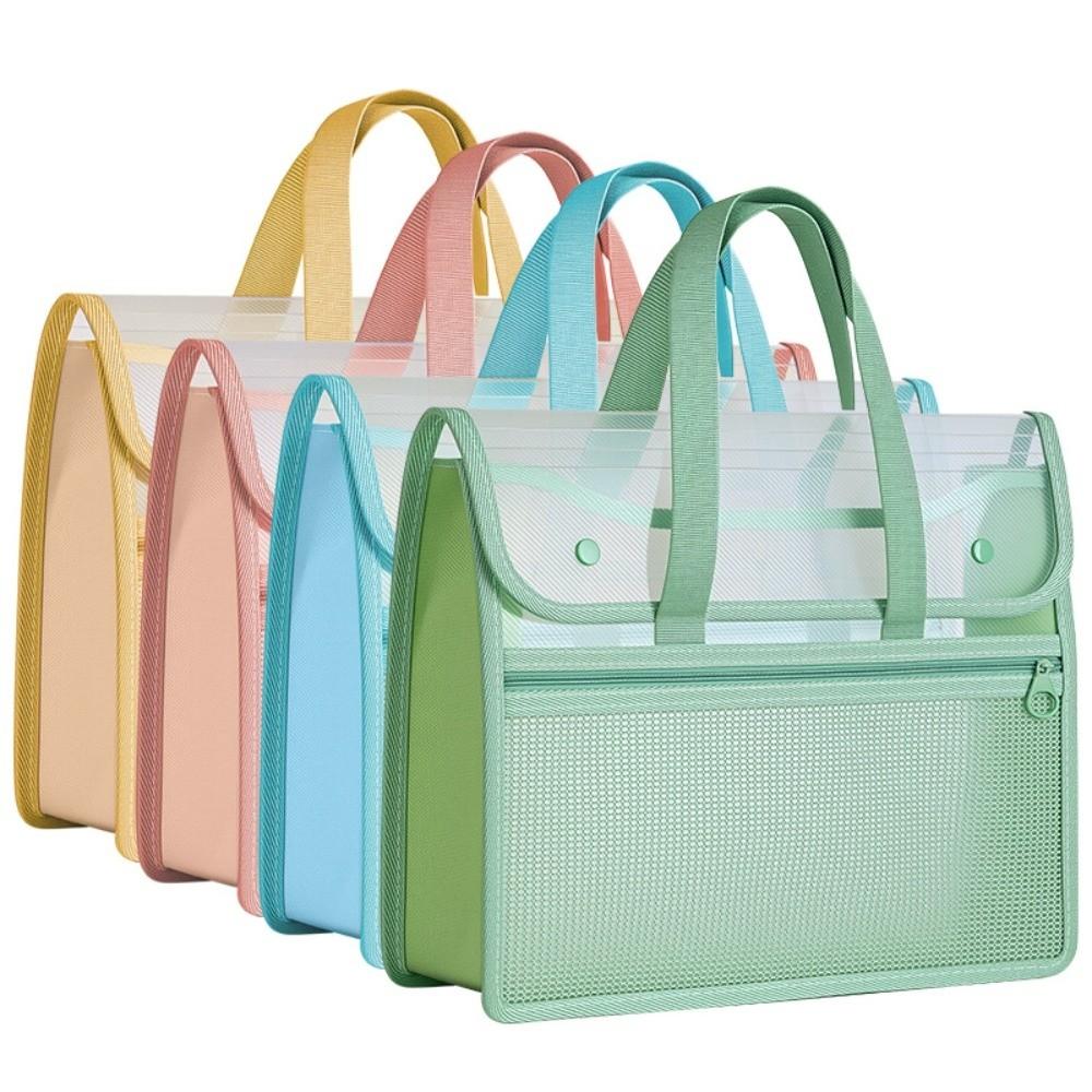 Large Capacity Horizontal Flip-Top PP Twill Binder Document Organizer Stationery