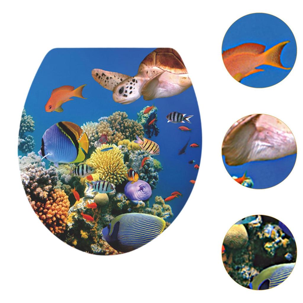 Fürdőszobai WC-matrica, levehető szobadekoráció, 3D víz alatti világ falimatricák bútorokhoz, hálószobához, gyerekszobához, fürdőszobaajtóhoz