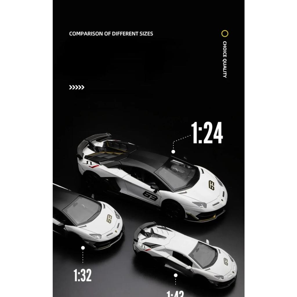 1/24 Lamborghini Aventador SVJ63 Super Car Model Simulation Diecast Sports Car Toy Kids Boys Gift Collective Miniauto Vehicles