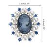 Crystal Rhinestones Cameo Vintage Brooch Pin Baroque Pearls Badge Stylish Clothing Accessories for Women