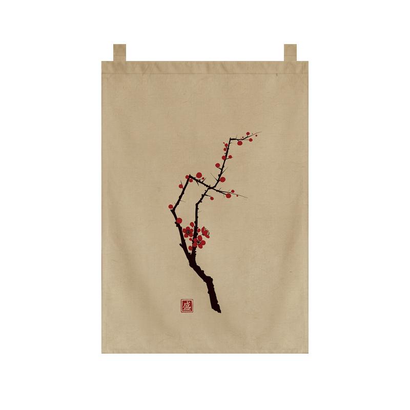 Japanese Style Tea Room Door Curtain Restaurant Signboard Chinese Tea House Partition Restaurant Hotel Pub Banner Short Curtain