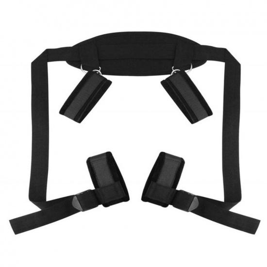 Adult Sex Bondage Collar 4-Way Wrist Ankle Cuff Strap Fetish Restraints Sex Toys