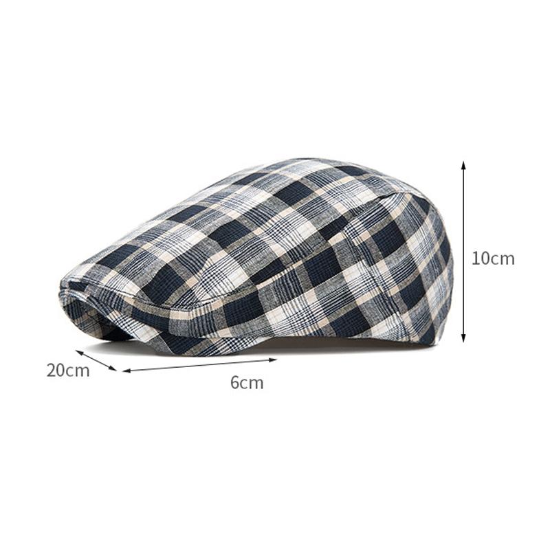 Plaid Beret Spring Summer Thin Men's Forward Hat Women's Newspaper Hat British Cap