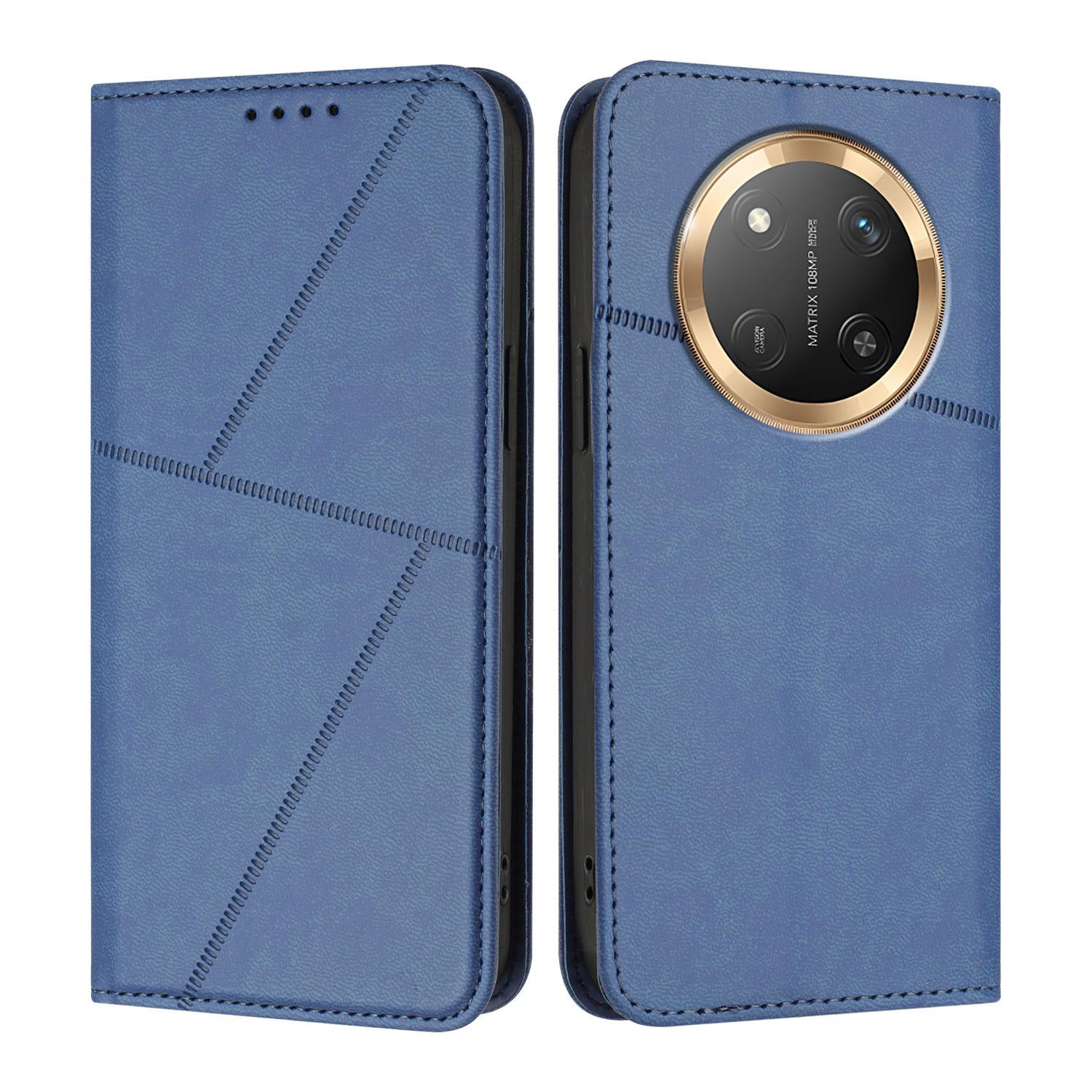 

For Honor Magic7 Lite 5G/vivo X60 Pro (China)/Honor X9c 5G Wallet Case Magnetic Closure Leather Flip Phone Cover with Stand Royal Blue
