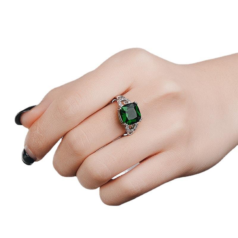Hot-Selling New Sapphire Ring, Plated With Colored Ruby Emerald Ring Women'S Jewelry