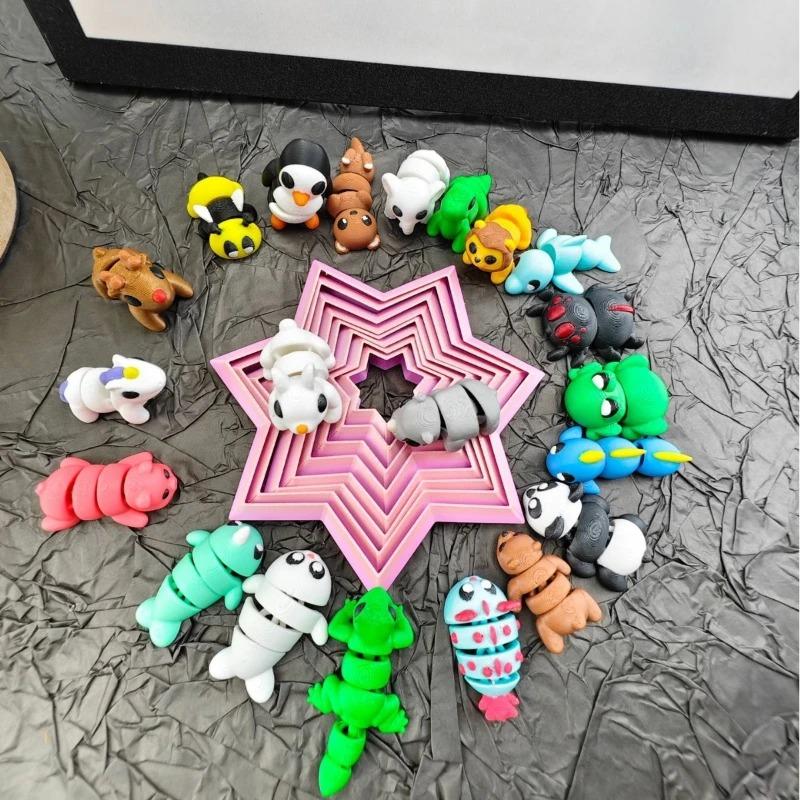 3-50Pcs Random 3D Printing Small Animal Collection Figurines Multi Color Mini Party Ornament Small Gifts for Birthday Wholesale
