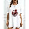 Oversized T-Shirt Black Lucky Horse Graphic Print With Chinese Style Design For Casual Wear And Street Fashion