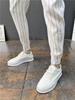 2023 Autumn Men's Striped Slim Fit Tapered Casual Nine-Point Pants - Trendy Internet Celebrity Style