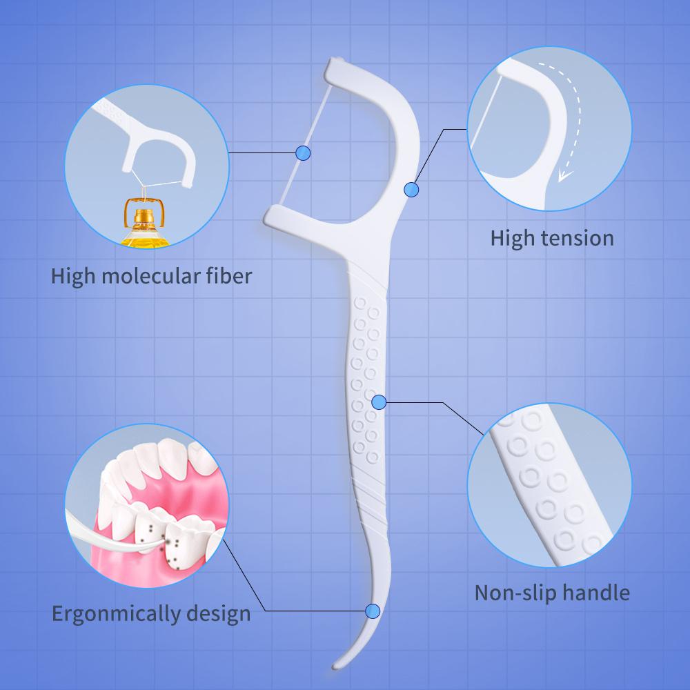 100Pcs Disposable Dental FlossCleaning Tooth Stick Floss Pick Interdental Brush Flosser For Oral Cleaning
