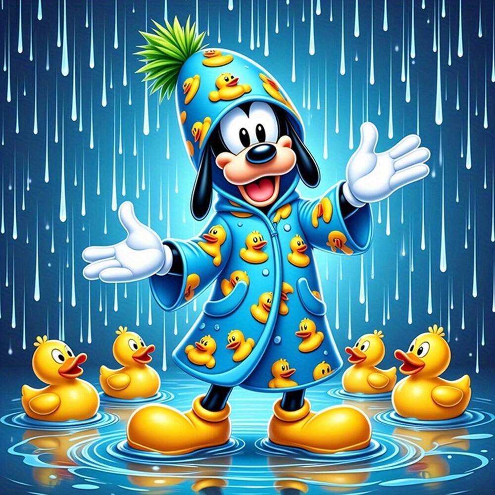 

DIY Diamond Embroidery Goofy Diamond Art Painting Kit Cartoon Full Drill Mosaic Duck Animal Crea Round 20X20CM