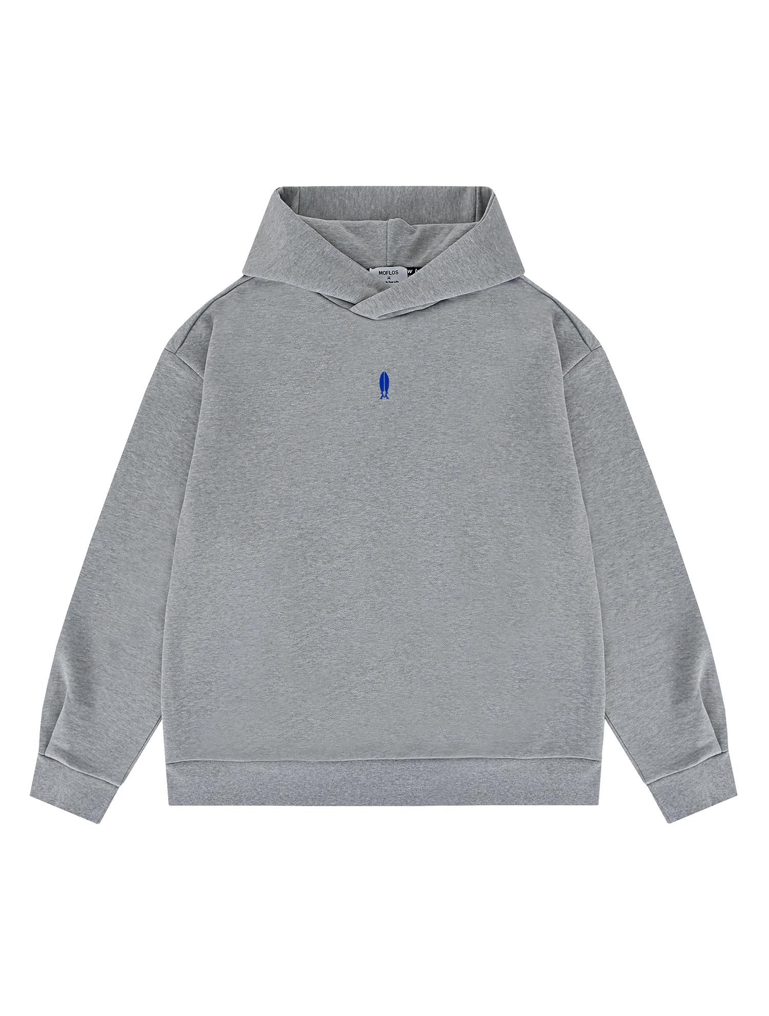 Mofros Surfboard Emblem Hoodie Gray S