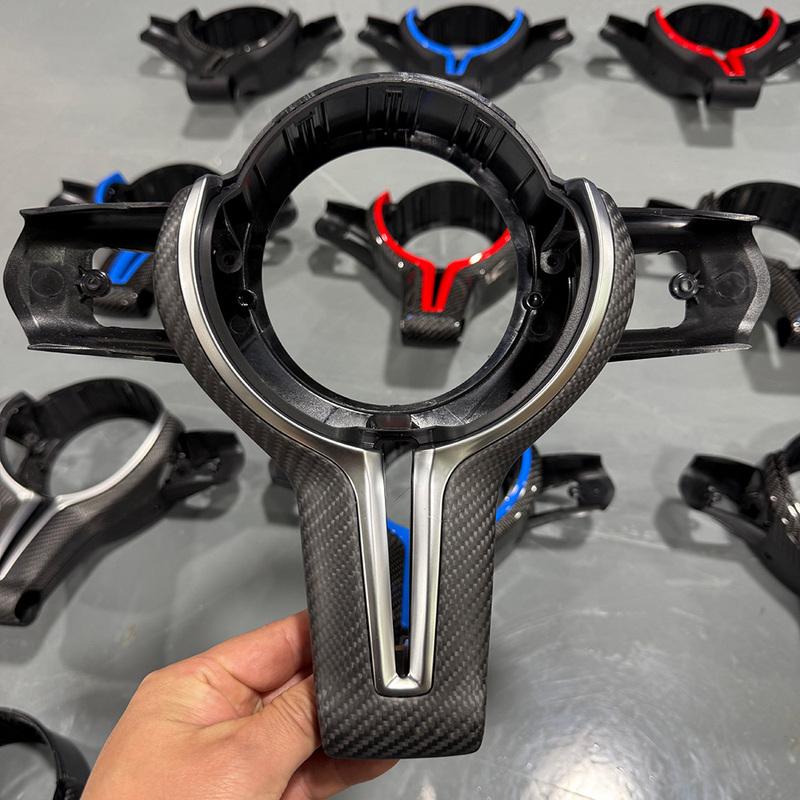 For BMW M2 F87 M3 F80 M4 F82 M5 F10 F30 M6 F06 3 Series 5 Series Carbon Fiber Steering Wheel Key Trim Cover Assembly