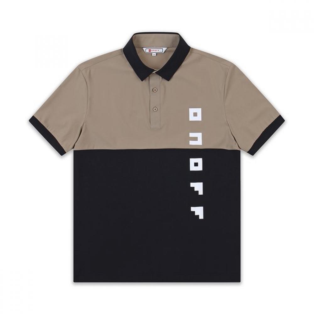 

Onoff Men S ShorT Sleeve Block T ShirT Of9612ga Beige BEIGE/50