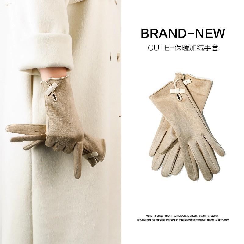 Gloves women winter electric vehicle outdoor cold wind driving fashion warm gloves