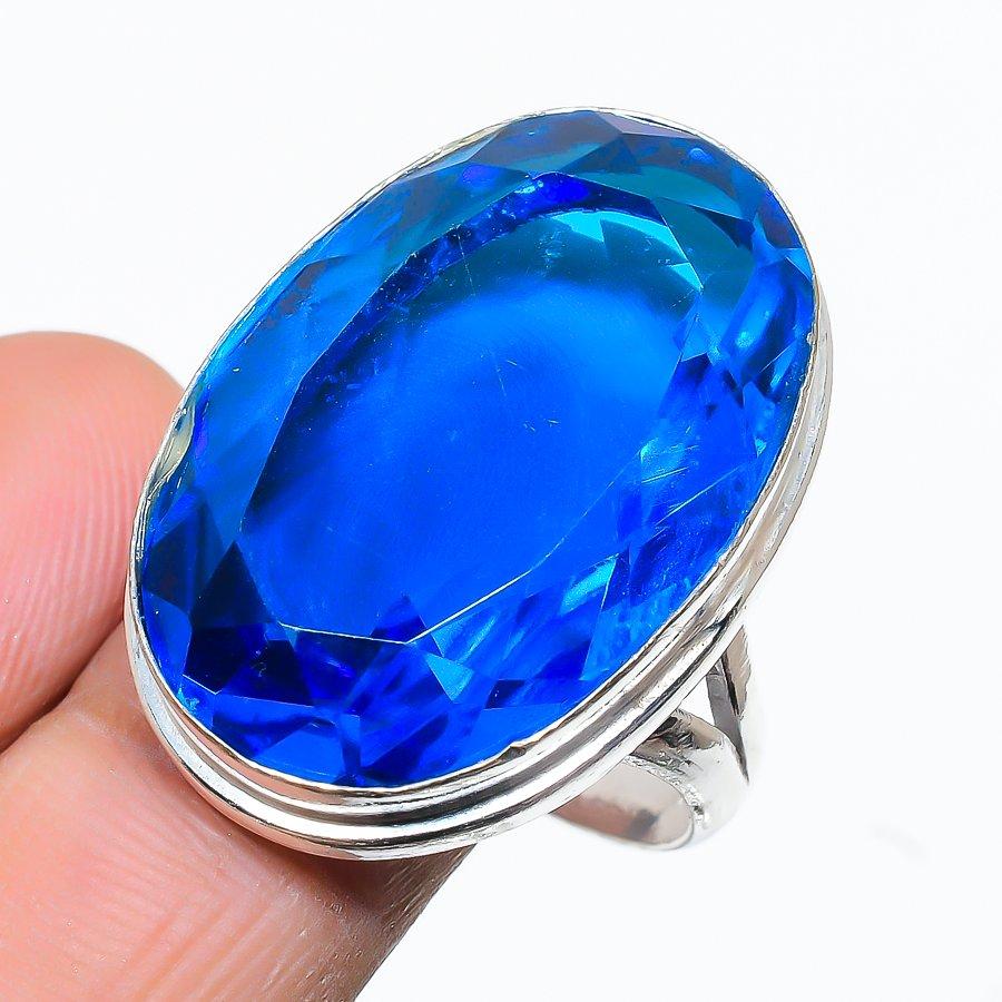 

Tanzanite Quartz Gemstone Handmade Ethnic Jewelry Ring Size 9 SR-10240
