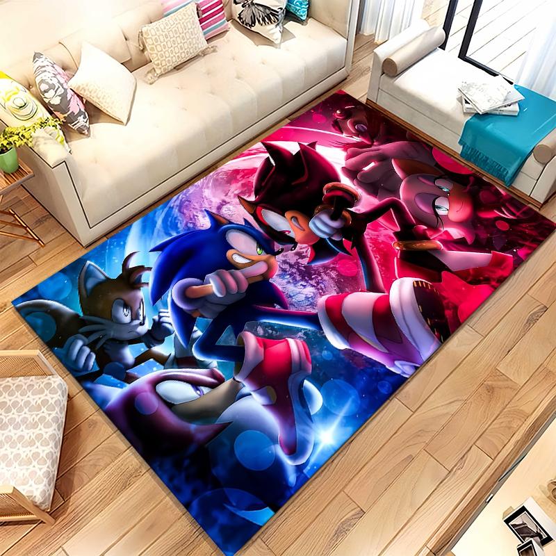 Retro S-Sonic Cartoon Games Living Room Non-Slip Area Rug Soft Carpet for Bedroom Kids Playroom Sofa,Home Decor Doormat Gift
