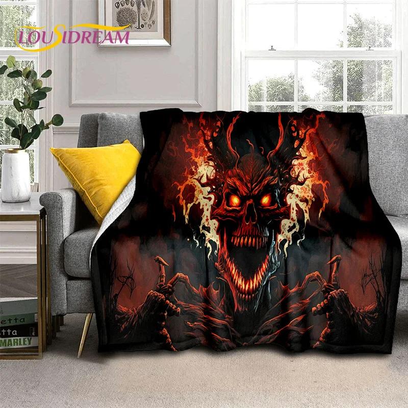 

Gothic Horror Monsters Demon Skull Soft Flannel Blanket for Beds Bedroom Sofa Picnic,Throw Blanket for Cover Outdoor Leisure Nap 75x90cm