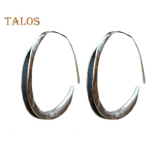 

1 пара женских сережек-колец, большая круглая форма, тонкий дизайн, сплав, винтажный стиль, удобные висячие серьги, женские украшения для ушей серебряный