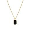 Women's Black Rectangular Necklace - European and American Fashion Clavicle Chain, Non-fading, Net Celebrity Style.  Sleek Black Square Necklace.