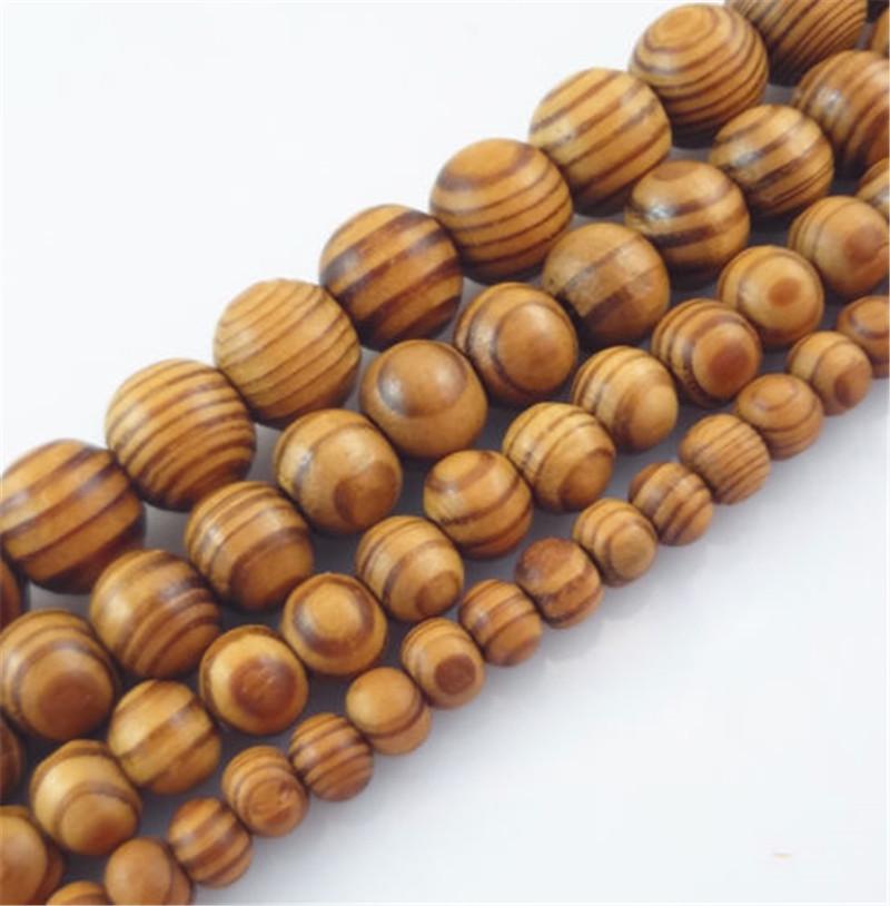 Cuentas redondas de madera para pulsera o collar