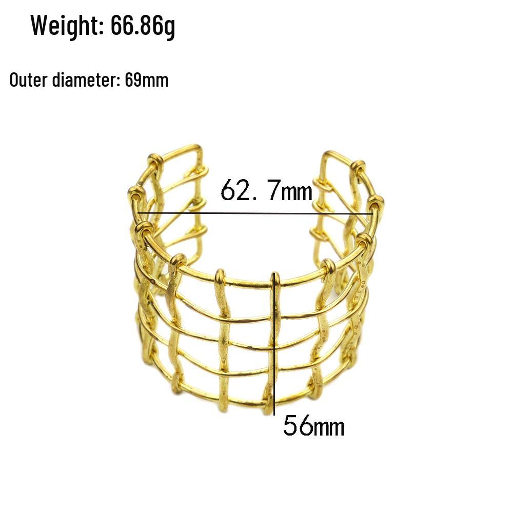 Indifferent Style Wide Arm Cuff: European-American Punk Luxury Copper Woven Bracelet