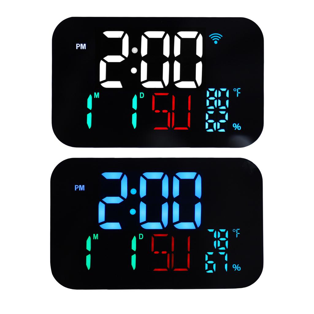 Orologio Intelligente WiFi Termometro Umidità Orologio Digitale Stazione Meteo Sveglia Data Giorno Compatibile con App Tuya Smart Controllo Remoto
