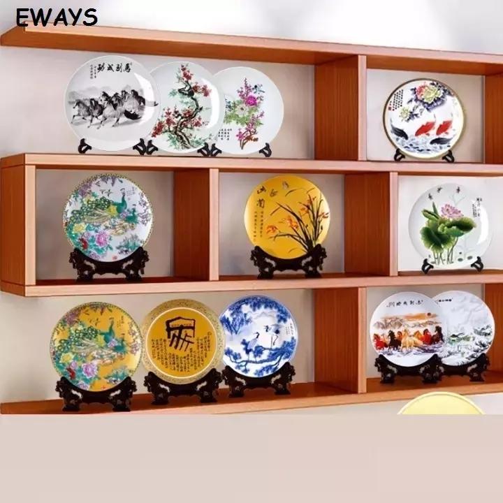20CM Ceramic Plate Ornaments Home Decorations Furnishings Flower Arrangement Home Crafts Modern With Base