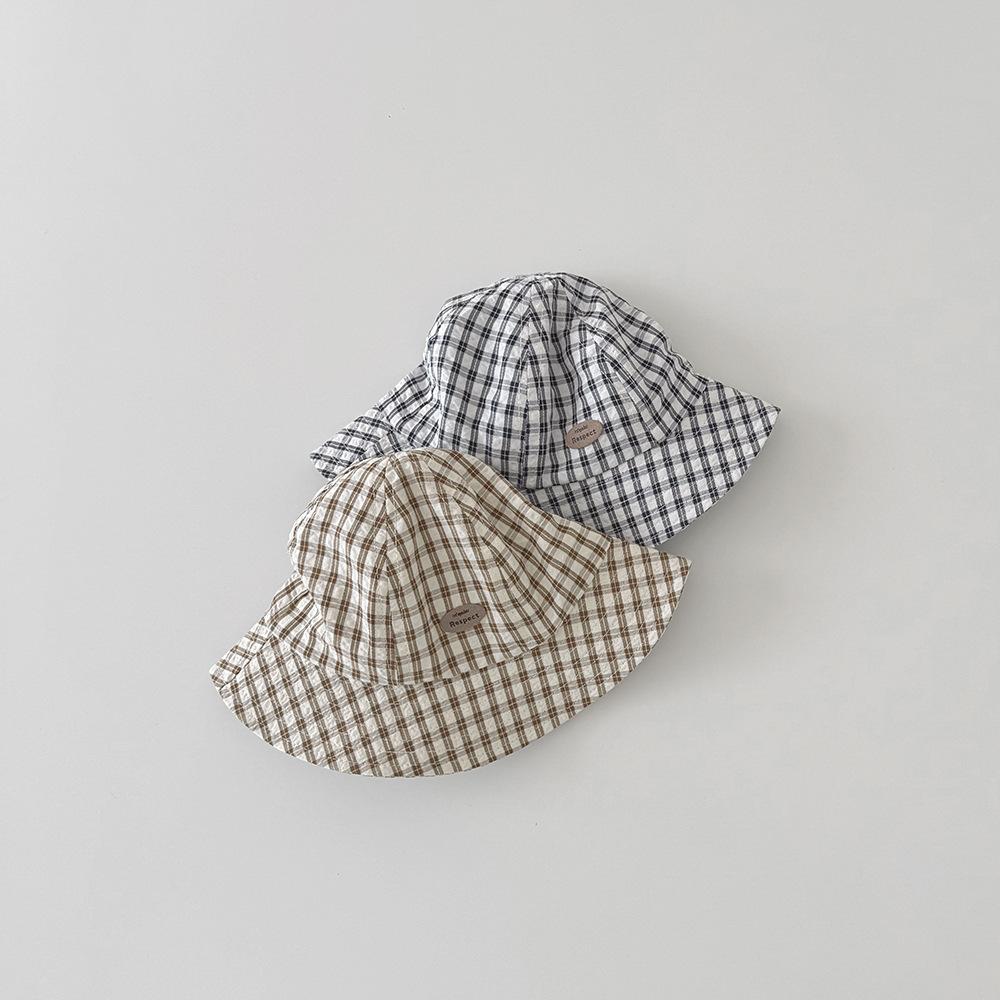 Kinder Vintage Karo Eimerhut Dünne Frühling Herbst Sonnenschutzmütze für Jungen und Mädchen Sommer Outdoor Sonnenschutz