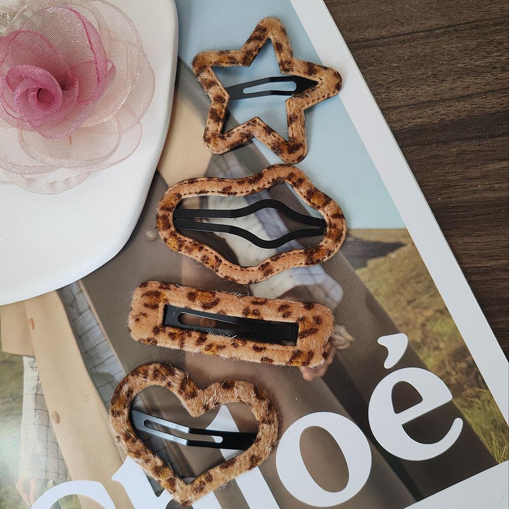 

4 шт. Модные европейские и американские сексуальные леопардовые заколки для волос, зажимы для волос по бокам для девочек и женщин, аксессуары для волос