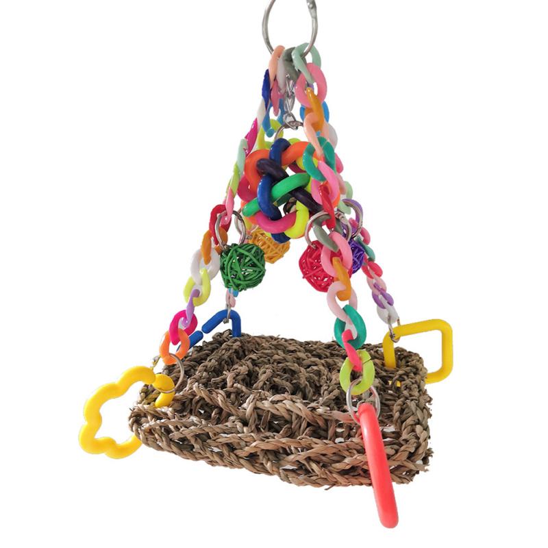 Parrot Colorful Climbing Net Hanging Swings Pet Hammock Toys Bird Supplies Bird Cage Accessories