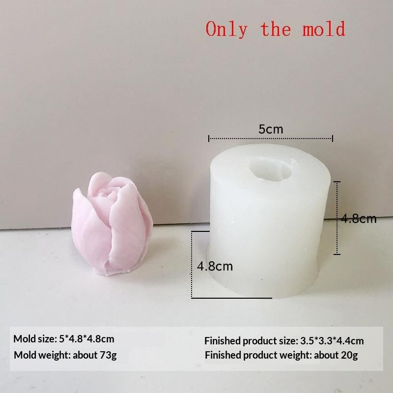 1ks Ručně vyráběná vonná svíčka Sádrové pryskyřičné formy DIY Květiny Tulipán Silikonová forma Domácí sušenky Čokoládové bonbony Pečicí nástroj