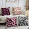 Yk Fashion Leopard Print Pillow Case Short Plush Print Cushion Cover Square Throw Pillow Covers Sofa Home Decor