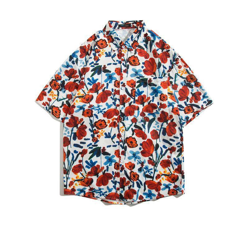 Havajská ležérní květinová košile pánská s krátkým rukávem