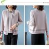2-teiliges Set mit Strickoberteilen, Frühling und Herbst, für Damen, dünne Strickjacke, Jacke, kurzärmeliges T-Shirt, Übergröße, Strickmantel mit offener Vorderseite, Strick-T-Shirt-Outfits
