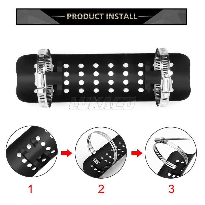 For Harley Honda Yamaha Custom Universal Motorcycle Exhaust Pipe Heat Shield Cover Muffler Protector Guard Motocross Accessories