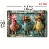 2D Flat Fashion Chicken Vintage Metal Tin Sign, Iron Wall Art Decor for Indoor Outdoor, Hanging Painting for Home Bedroom Office