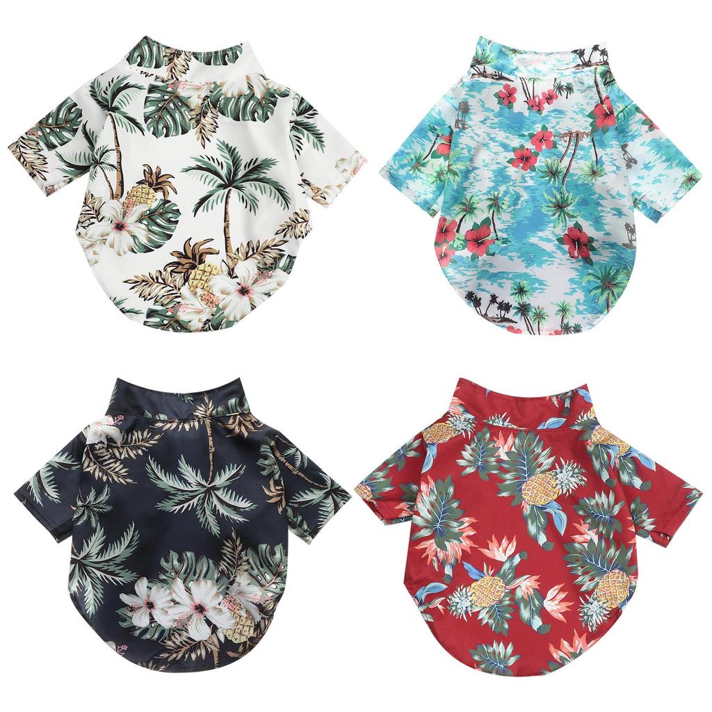 Pet Summer Shirt Beach Coconut Tree Print Pet Shirts Dog T-Shirts Pet Dog Clothes Pet Dog Shirts
