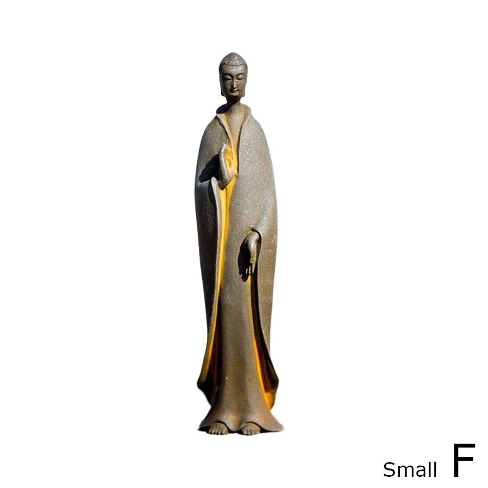 Mini Buddhist Monks Figurines Garden Buddha Zen Statue Tibetan Buddha Figurines Garden Ornament Meditating Buddha Sculpture