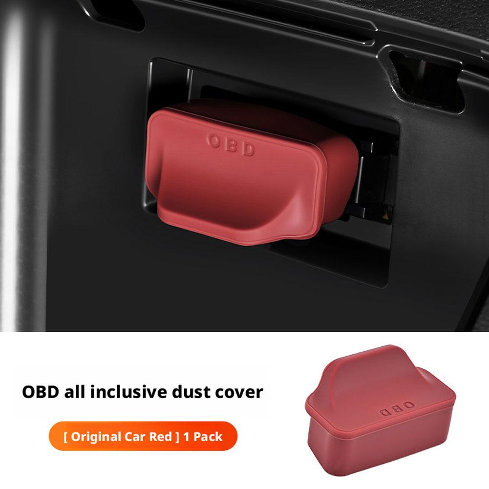 Protection de port OBD Housse en silicone Bouchon anti-poussière pour prise de diagnostic universelle Accessoires d'intérieur automobile Garniture de style