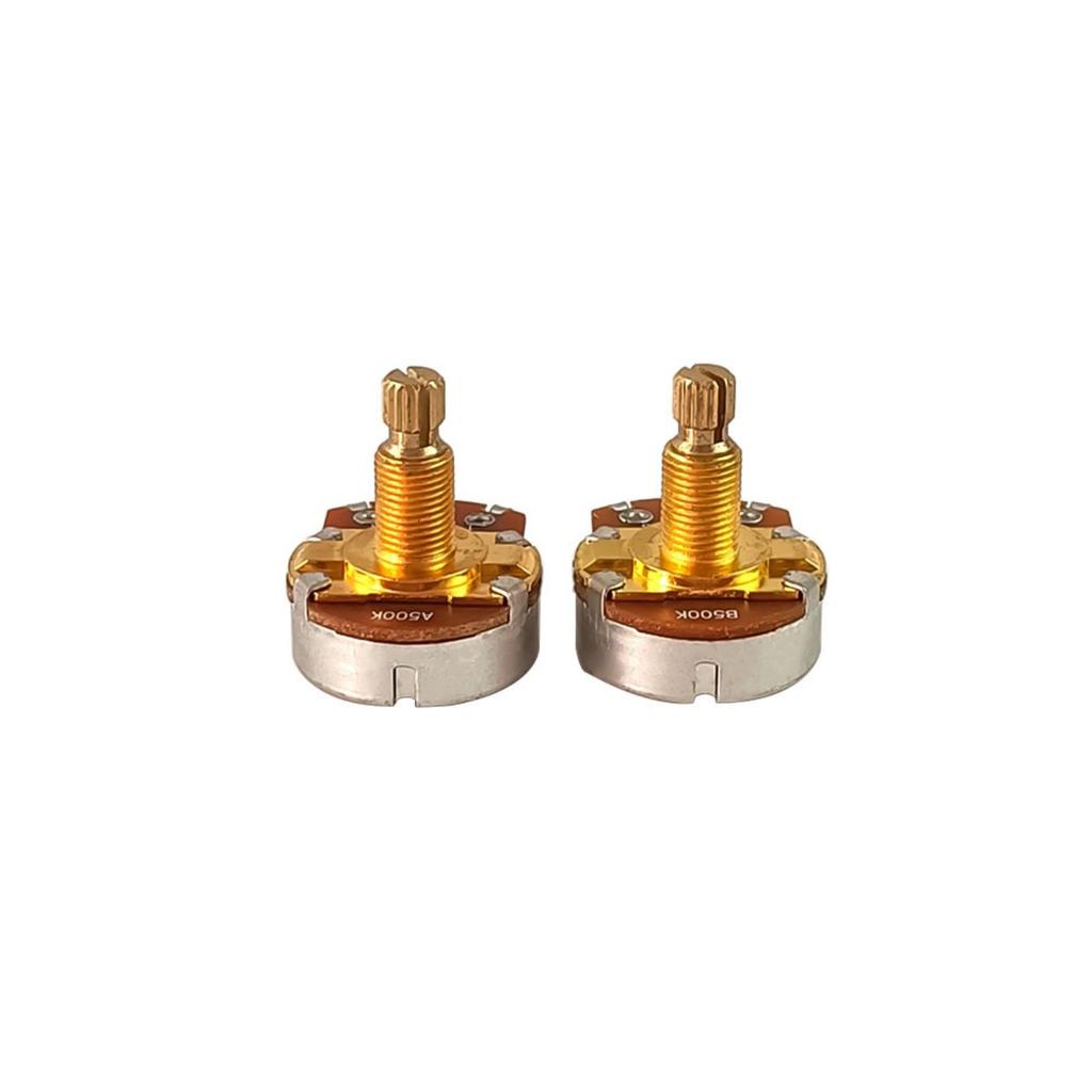 2Pcs Short Shaft Guitar Potentiometers A500K/B500K Linear Taper Potentiometer Volume Tone Guitar Pot Guitar Accessory