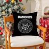 Punk Home Decor R-Ramones Pillow Case Silky Short Plush With Invisible Zipper Dustproof Sofa Cushion Cover For Home Decor