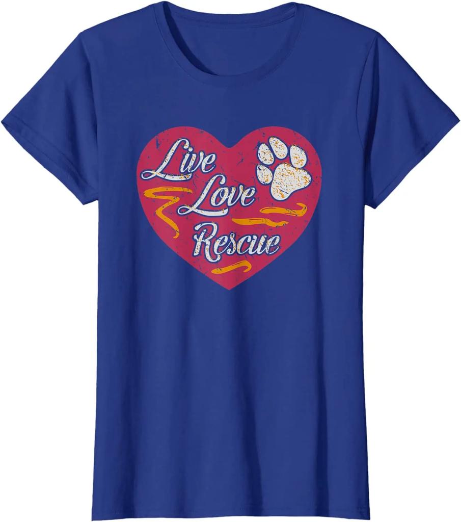 Live Love Rescue Dog Lover Adopt A Dog Adoption Gift Unisex TShirt New 100 Cotton Short Sleeve ONeck Tshirt Casual Mens Top
