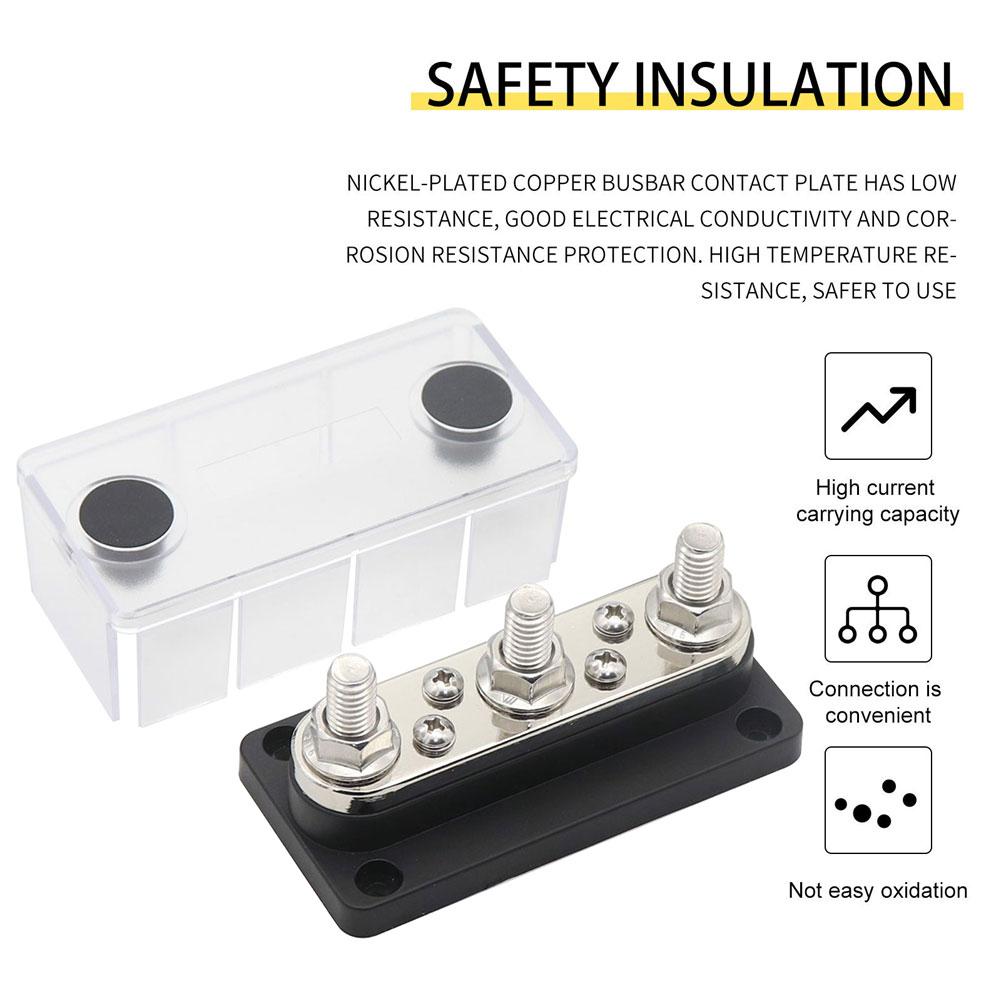 300A Sín 48V Áramelosztó Blokk 3/8 Csapok Sín Tábla 3+4 Út Lakóautóhoz Tengeri Hajóhoz Jármű Autó Autó Lakókocsihoz