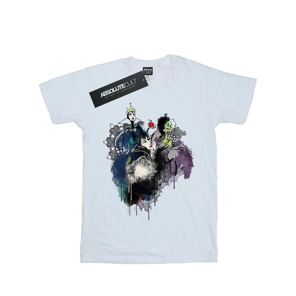 Disney Womens/Ladies Villains Sketch Cotton Boyfriend T-Shirt