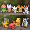 9-piece set of cute Japanese Digimon Adventure anime figures, including Agumon, Patamon, and Gabumon. PVC tabletop figurines.