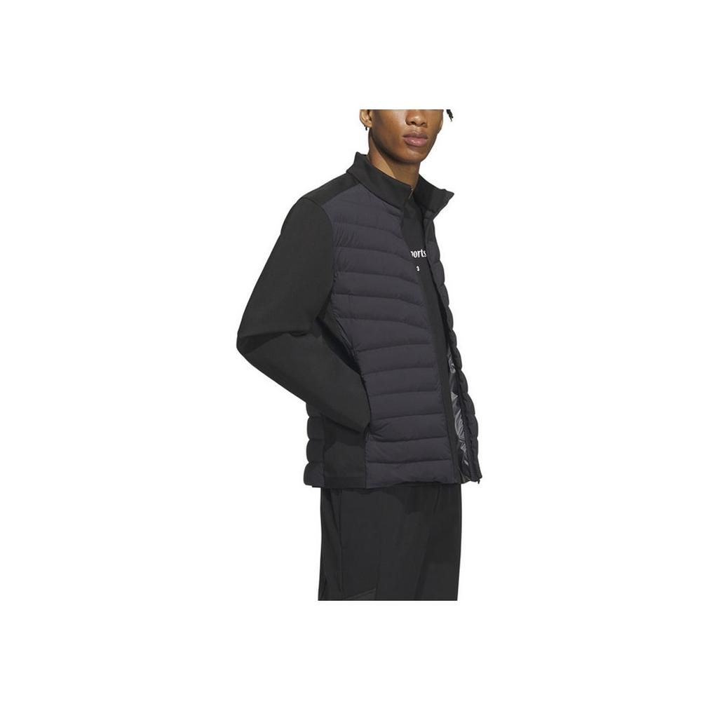 Adidas 650 Fill Solid Color Logo Stand Collar Long Sleeve Down Jacket Men Outerwear Black IW0786