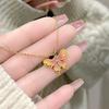Fairy retro butterfly pendant necklace female new exquisite high-end court style butterfly opening ring