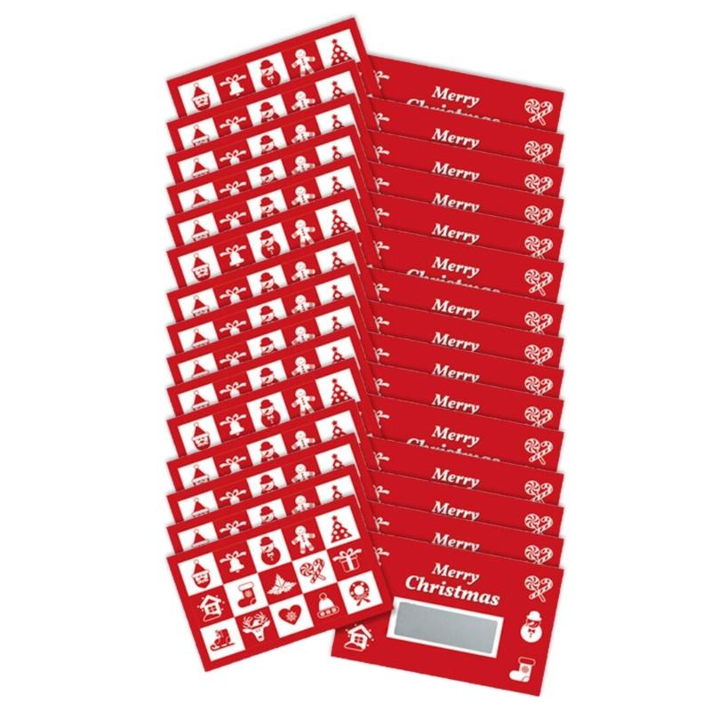 30 Stück Wiederverwendbare Weihnachtsparty Rubbelkarten Handgemachte Geschenkgutschein-Tickets für Geburtstag Hochzeit Weihnachtsfeier
