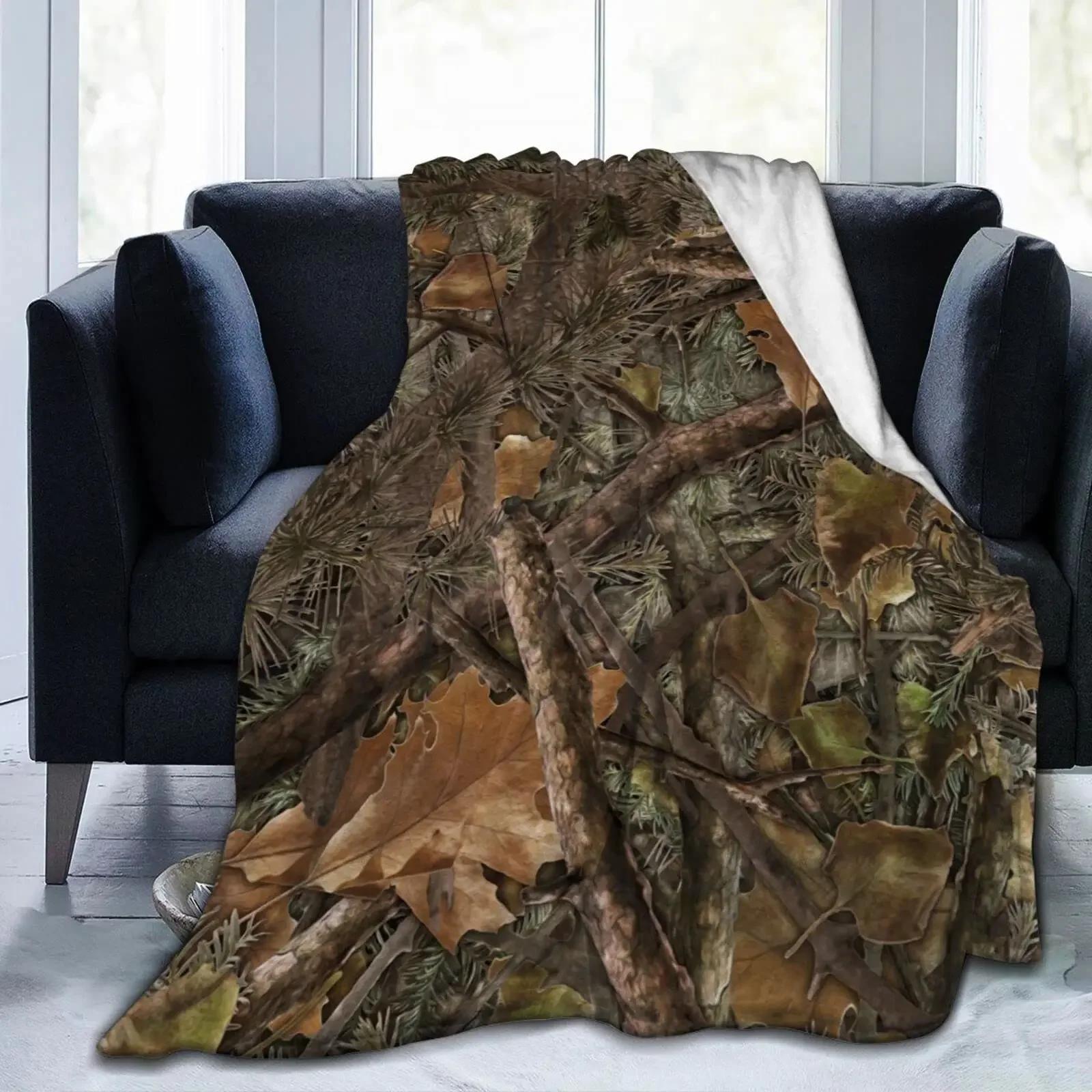 

Real Tree Camouflage Camo Blanket Flannel All Season Military Popular Warm Throw Blankets for Bed Couch Bedding Throws King Size 75x90cm